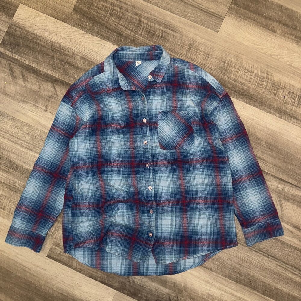 BP. Small Blue Flannel Sweatshirt